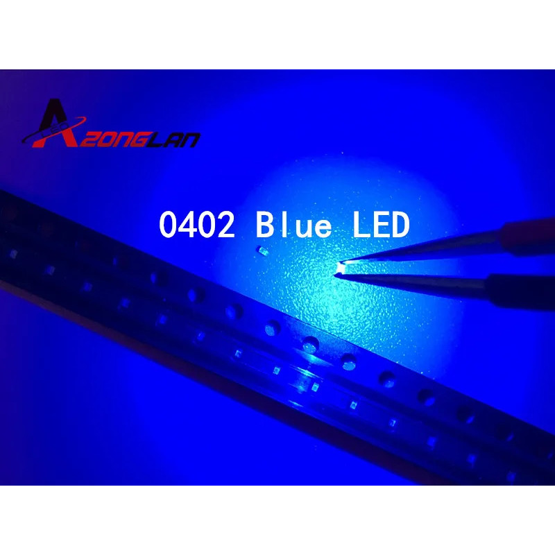 500PCS SMD/SMT 3V Ultra Bright Led ไดโอดชิป Surface Mount 0402 1005 LED ไดโอด Blue LED SMD 0402 คุณภ