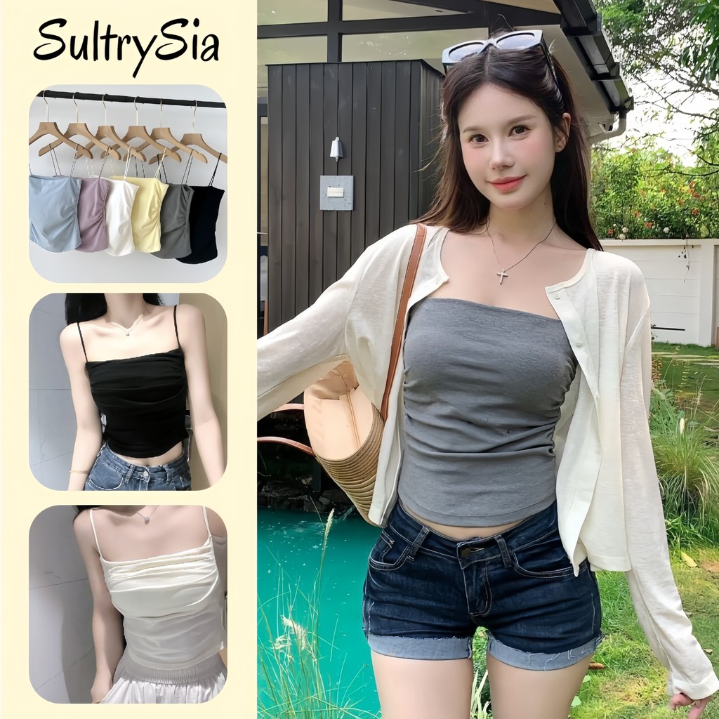 SultrySia เสื้อกล้ามผู้หญิง ผ้าใส่สบาย เบสิก สีพื้น สไตล์ลำลอง(หลากสี)  "FY7274"