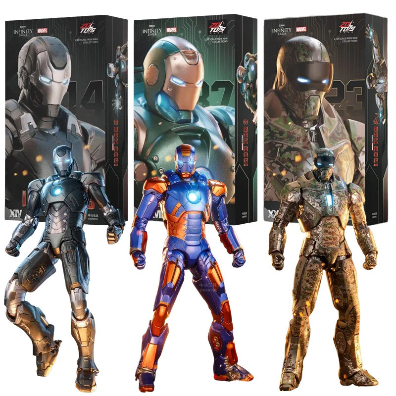 ใหม่Inสต็อก ZD ของเล่น Iron Man MK27 Disco Striker MK23 Shades MK14 MK12 Action Figure Collections ข