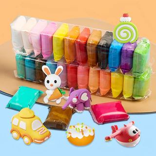 โคลนอวกาศ ดินเบาพิเศษ ดินน้ำมันสี ของเล่นโคลน 36 สี ปลอดสารพิษ การผลิตด้วยมือของเด็ก DIY