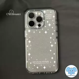 เหมาะสำหรับ IPhone 17 15 11 13 12 16 14 Pro Max X XS XR Max 7 8 Plus กรอบรูปดาวโบว์สุดเก๋ แป้งกลิตเตอร์ เคสใส