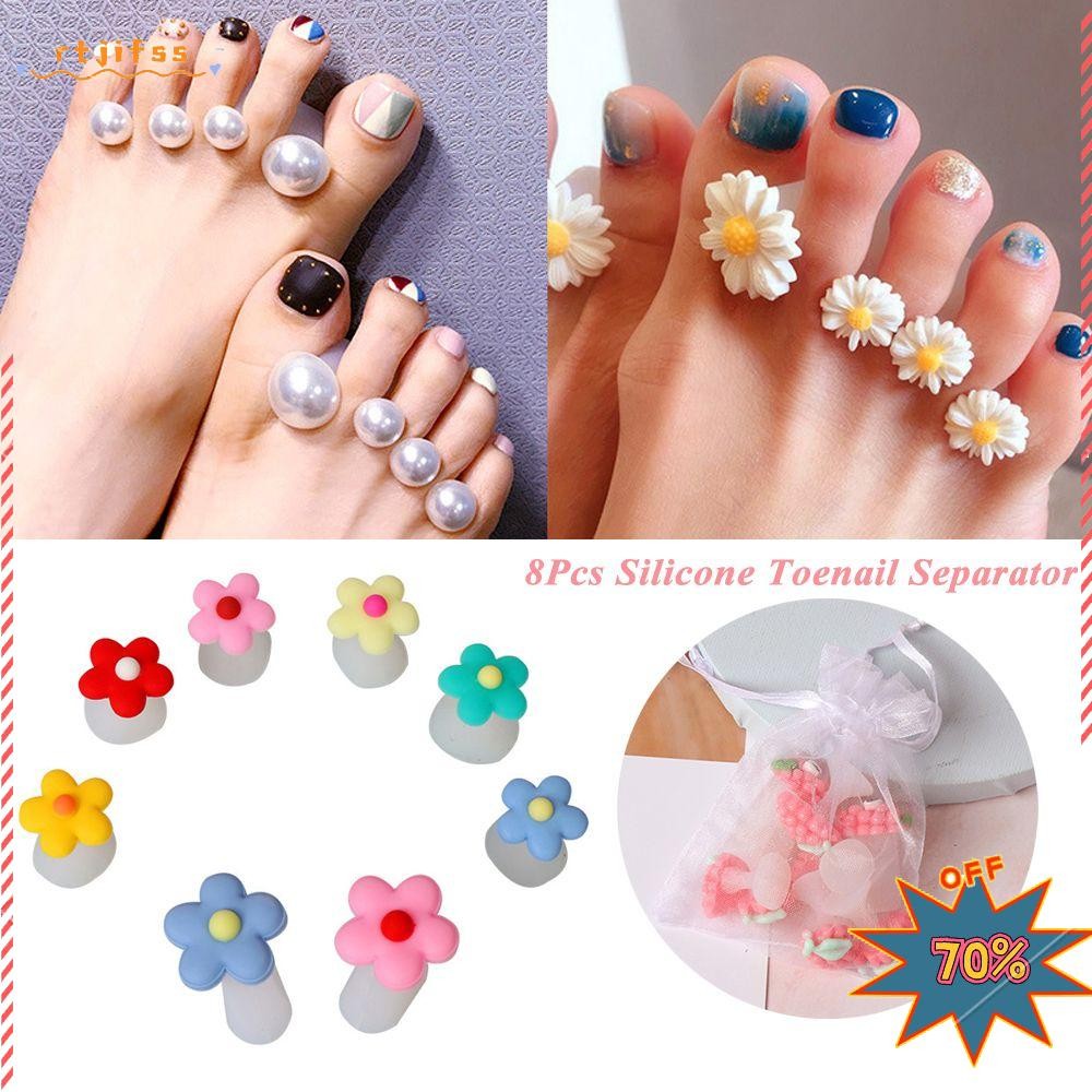 RTJIFSS99 8 ชิ้น Toe Separators Charming Design Pedicure Care Nail Art Foot Divider