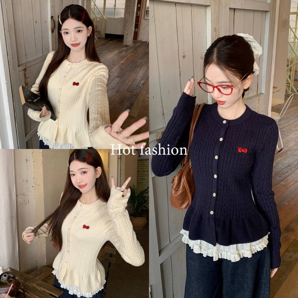 HOT พร้อมส่ง เสื้อไหมพรมแขนยาว คอกลม ผ้านุ่มนิ่ม สีพื้นสไตล์เกาหลี M106 ราคา ถูกที่สุด ดีลบีเคเค แกลเลอรีภาพที่ 9