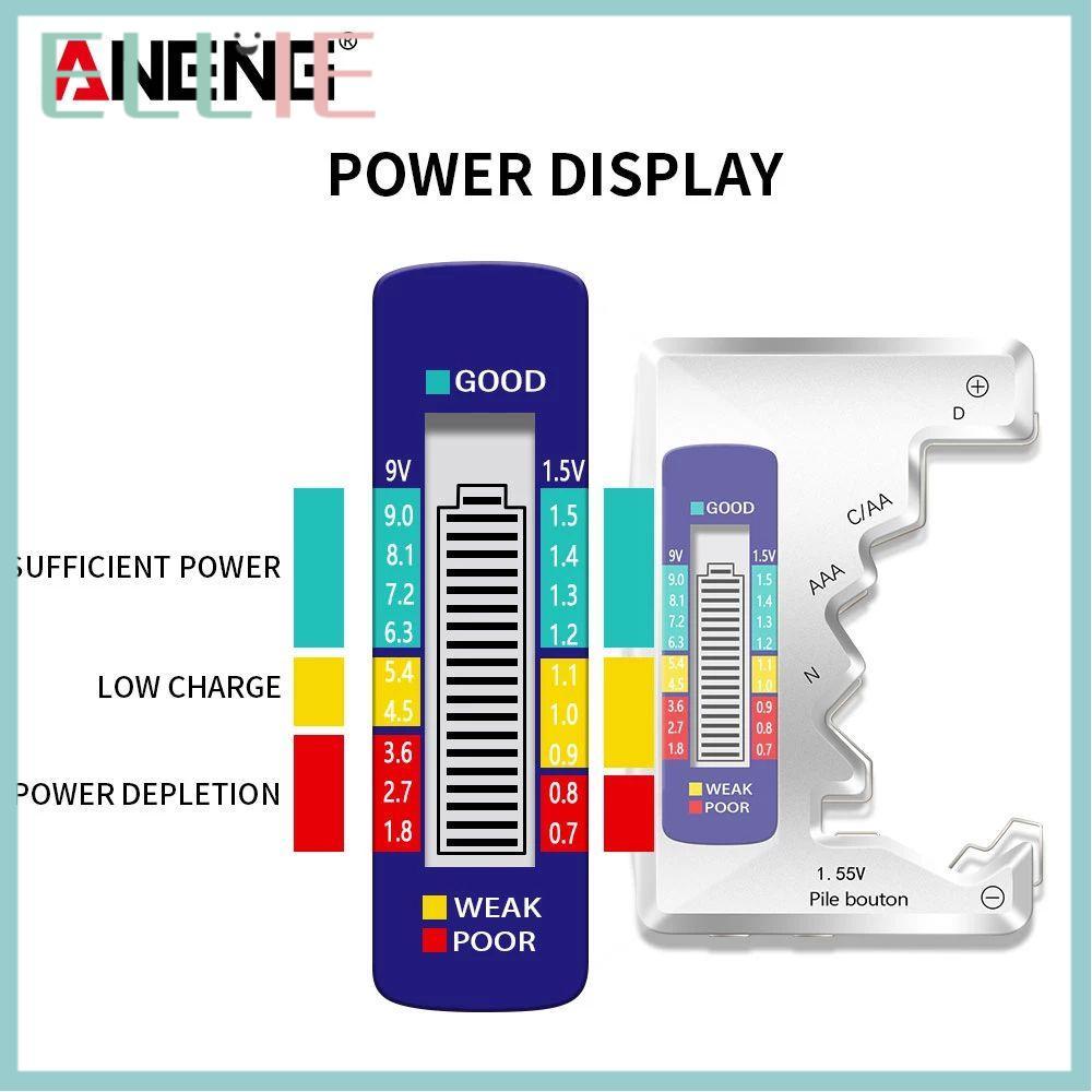 ELLIE แบตเตอรี่ความจุตรวจสอบเครื่องตรวจจับ ANENG CD AA AAA 9V 1.5V ปุ่มเซลล์ Capacitance เครื่องมือว