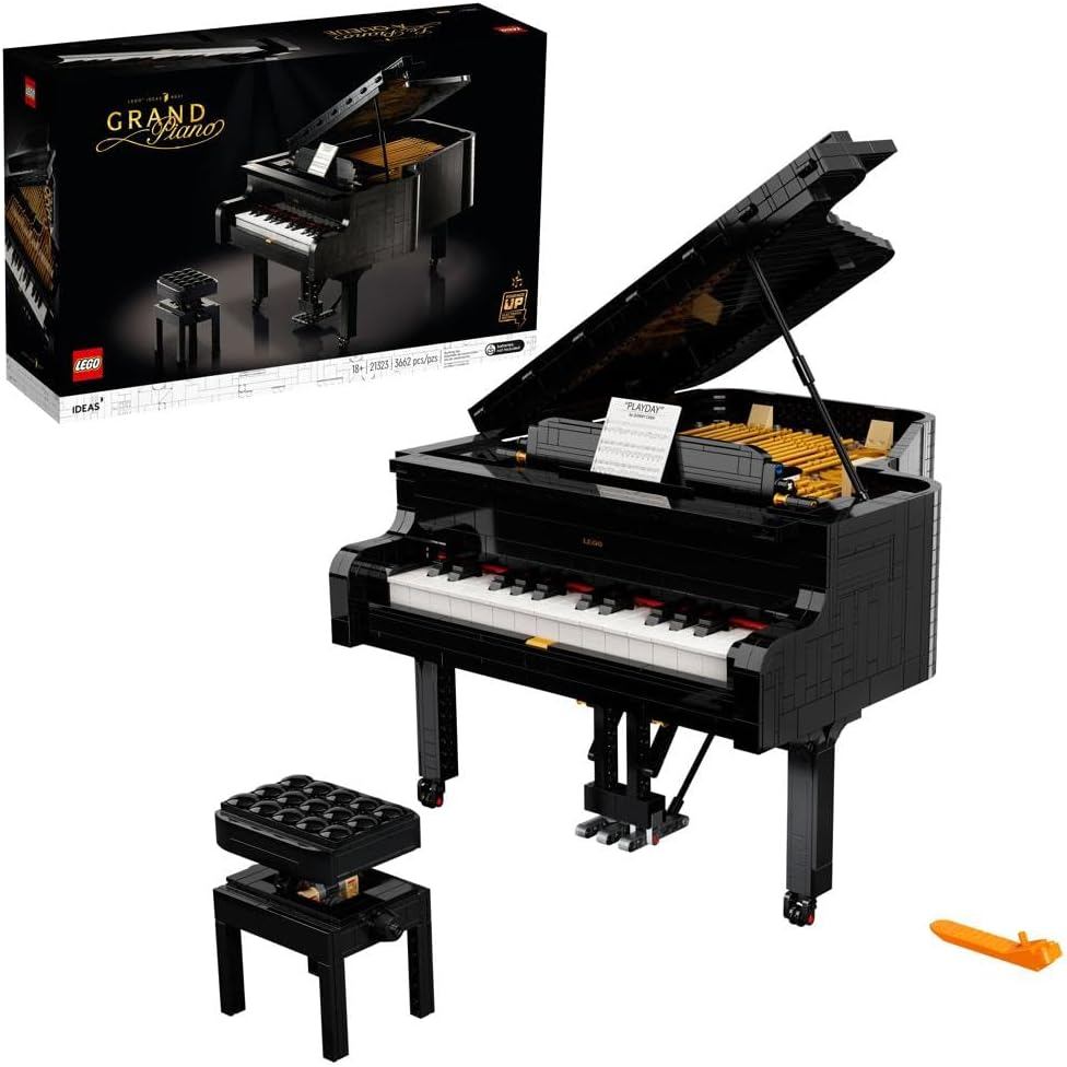 LEGO Ideas Grand Piano 21233 ชุดอาคารโมเดลสําหรับผู้ใหญ่, ชุด Décor สะสม, ของขวัญสําหรับคนรักดนตรีพร