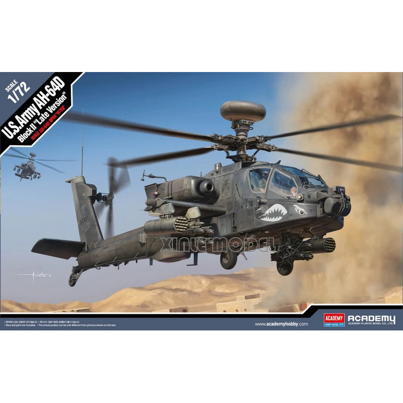 Academy Assembled Aircraft Model Kit 12551 US Army AH-64D Apache [Block II] รุ่นปลาย 1/72