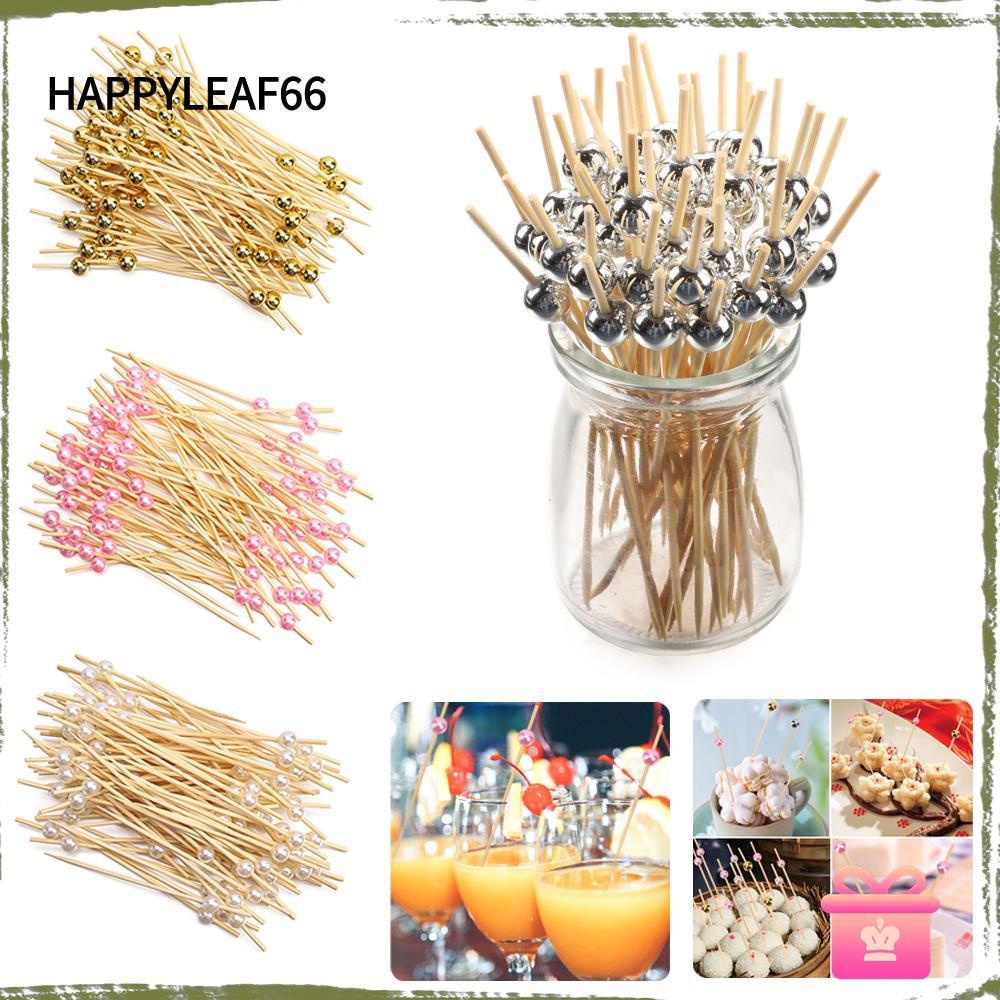 HAPPYLEAF66 ไม้จิ้มฟันไม้เทศกาลอุปกรณ์ Skewer Kitchen & Bar ส้อมขนม