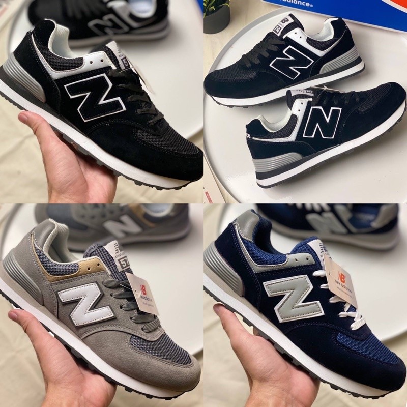 SD3 NEW BALANCE 574 MEN SNEAKER FOR CASUAL WEAR LIFESTYLE สีดํา NAVY GREY KASUT LELAKI JALAN สวมใส่ส
