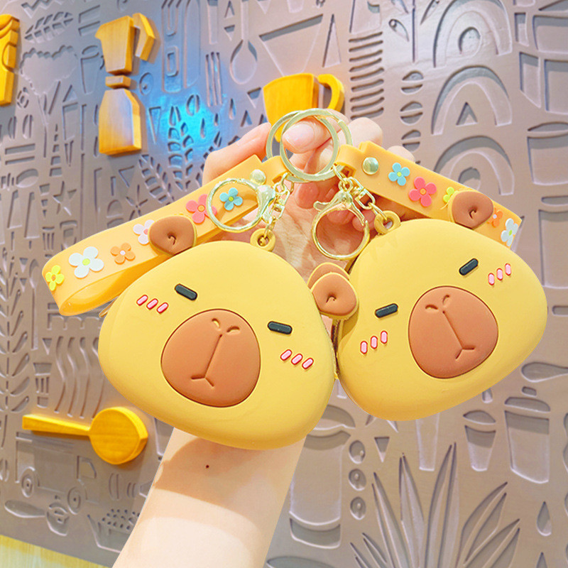 การ์ตูนสร้างสรรค์ Kabara เปลี่ยนพวงกุญแจ Capybara Key พวงกุญแจบัตรนักเรียน 25.10.16