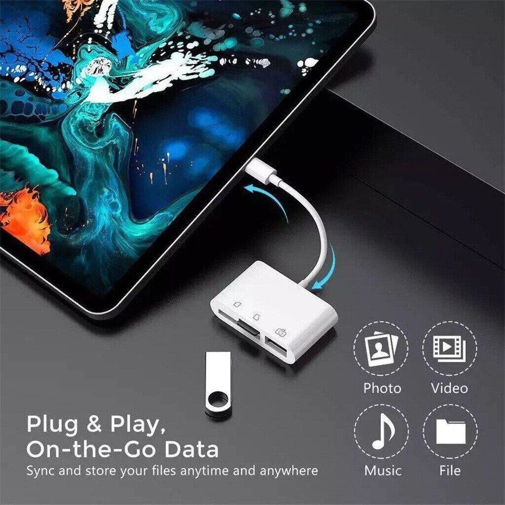 เครื่องอ่านการ์ด IOS สําหรับโทรศัพท์ 2 IN 1 SD TF การ์ดหน่วยความจํากล้อง Viewer อะแดปเตอร์ USB 3 IN 1 ราคา ถูกที่สุด ดีลบีเคเค แกลเลอรีภาพที่ 3