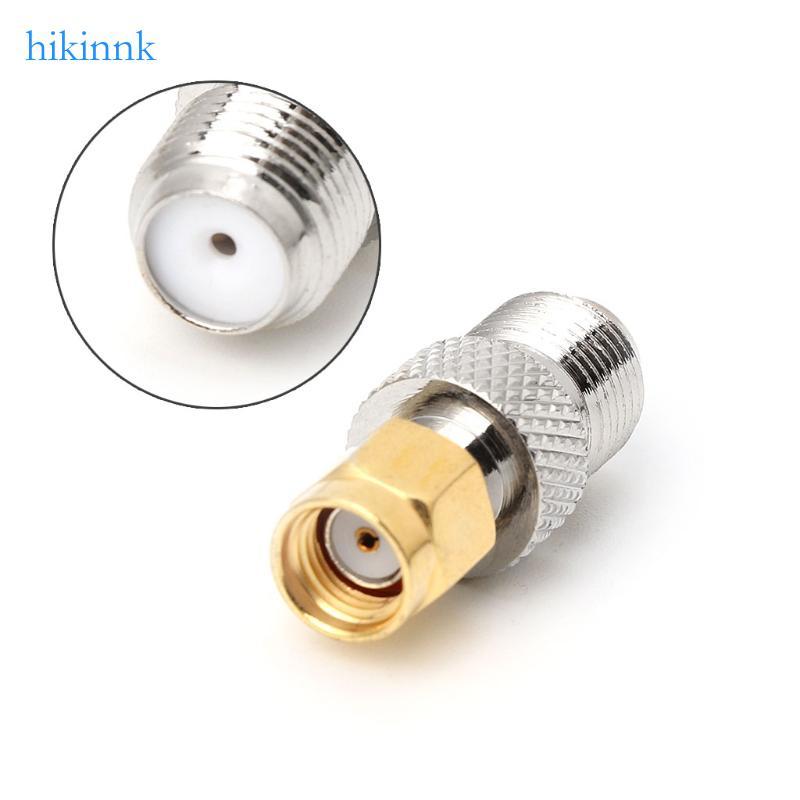HIKI F Type Female Jack to SMA Female Socket Straight RF Coax Adapter F to SMA Plug