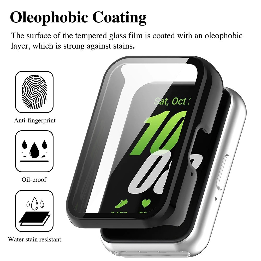 เคสพีซี+สายข้อมือโลหะ for Smartwatch Samsung Galaxy Fit 3 เปลี่ยนสายพานยางสายรัดข้อมือป้องกันหน้าจอ อุปกรณ์เสริมฝากกันชน - รูปที่ 2