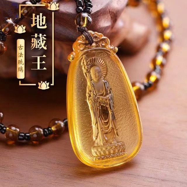 ลูกไม้ Ksitigarbha พระโพธิสัตว์จี้ Benming พระพุทธรูป Patronus แขวนสร้อยคอ Guanyin ผู้ชายผู้หญิงสีเห