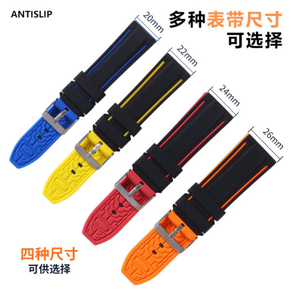 สาย apple watch series 10 สายนาฬิกา พร้อมสต็อกสายรัดสองสีซิลิโคนด่วนที่วางจําหน่ายสายคล้องกีฬารูปโลน