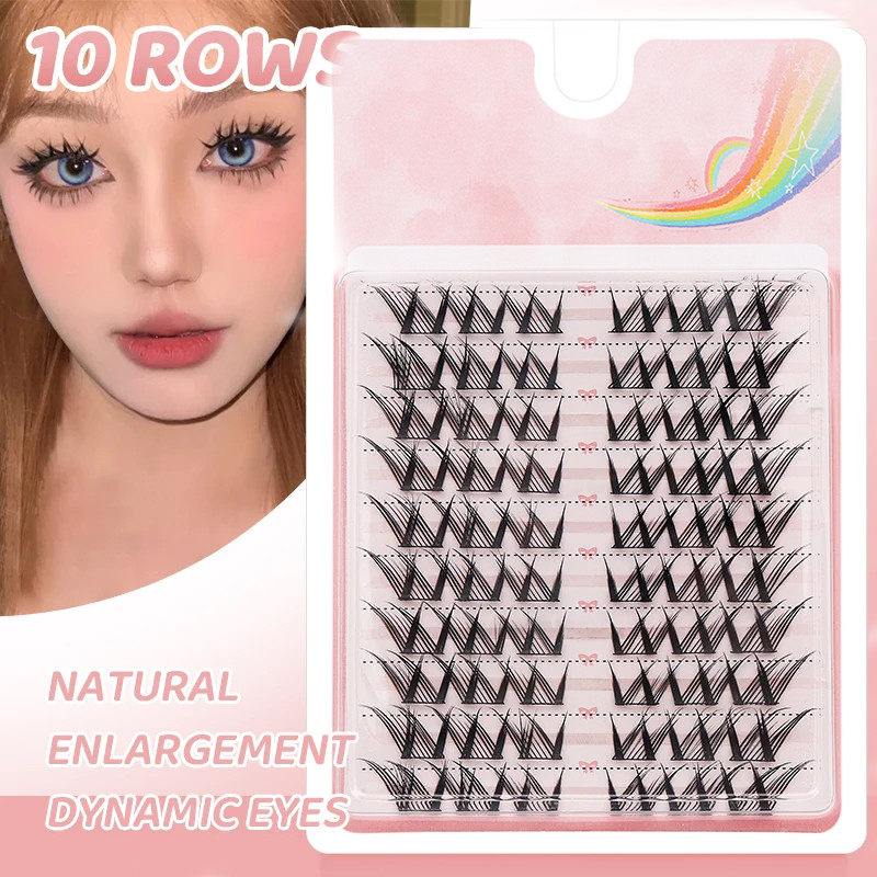 10Rows ขนตาส่วนบุคคล DIY Lash Extension Cluster ขนตาแต่งหน้าธรรมชาติ