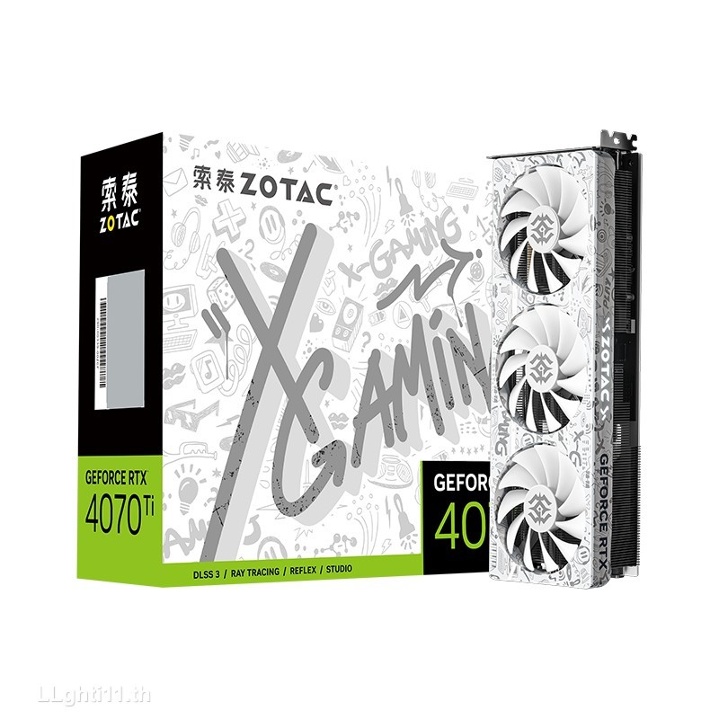 ZOTAC/ZOTAC RTX 4070Ti-12GB X-GAMING OC โอปอลเกมเล่นเกมสีขาว 12G กราฟิกการ์ด