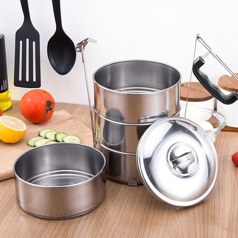 CMUSIC หนาจริงเกรด304 ปิ่นโตสแตนเลส ปิ่นโตใส่อาหาร ไร้สนิมให้บาดใจ  ปิ่นโตเก็บอุณหภูมิ 5ชั้น มั่นใจสะอาดปลอดภัย - รูปที่ 3