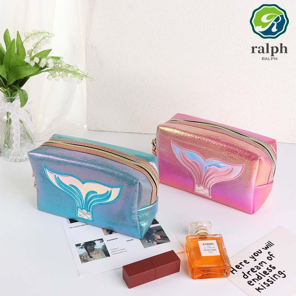 RALPH Cosmetic Bag Fashion Creative Mermaid Pattern PU Leather Cute Lovely Makeup Bag
