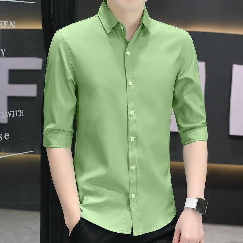เสื้อเชิ้ตแขนสาม QuartereERSHENSHI เหมาะสำหรับลุคลำลองของผู้ชาย — صورة 7