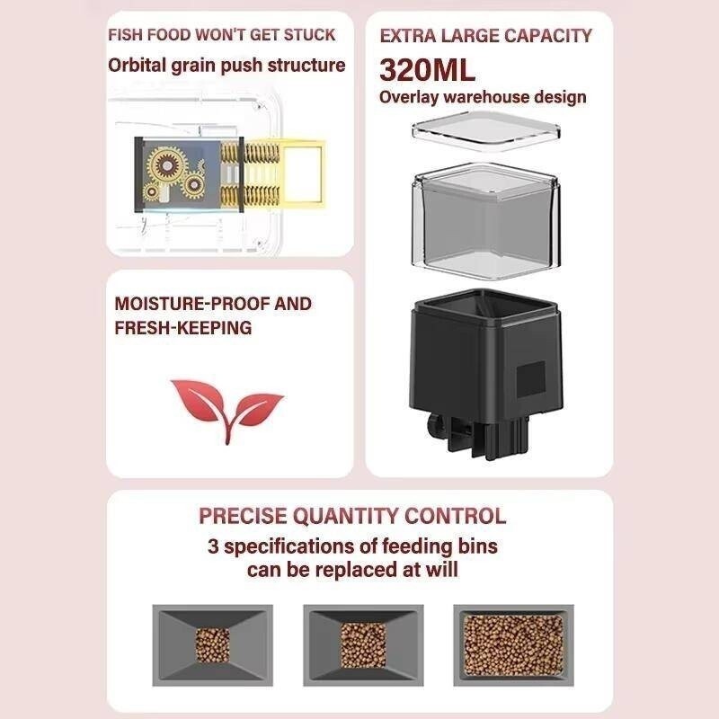 fish tank automatic feeder intelligent timer feeder ornamental fish goldfish bird plastic fish feede