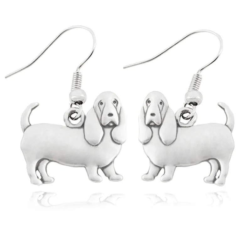 Vintage Boho Basset Hound Drop Earring Bohemian Dog Charms Earrings For Women Brincos Long Earings f
