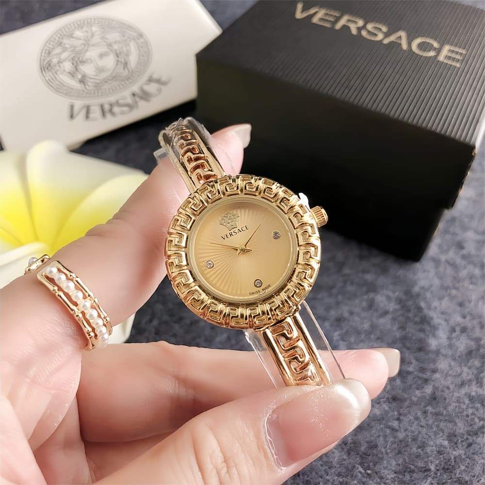 VERSAC นาฬิกาแฟชั่นสุภาพสตรี 29MM Medusa Avatar Luxury Gold Bracelet Strap