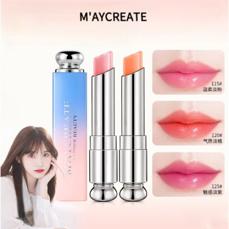 JMCy MAYCREATE ลิปสติกเปลี่ยนสีได้ Long-Lasting Moisturizing Nourishing กันน้ํา RW4J