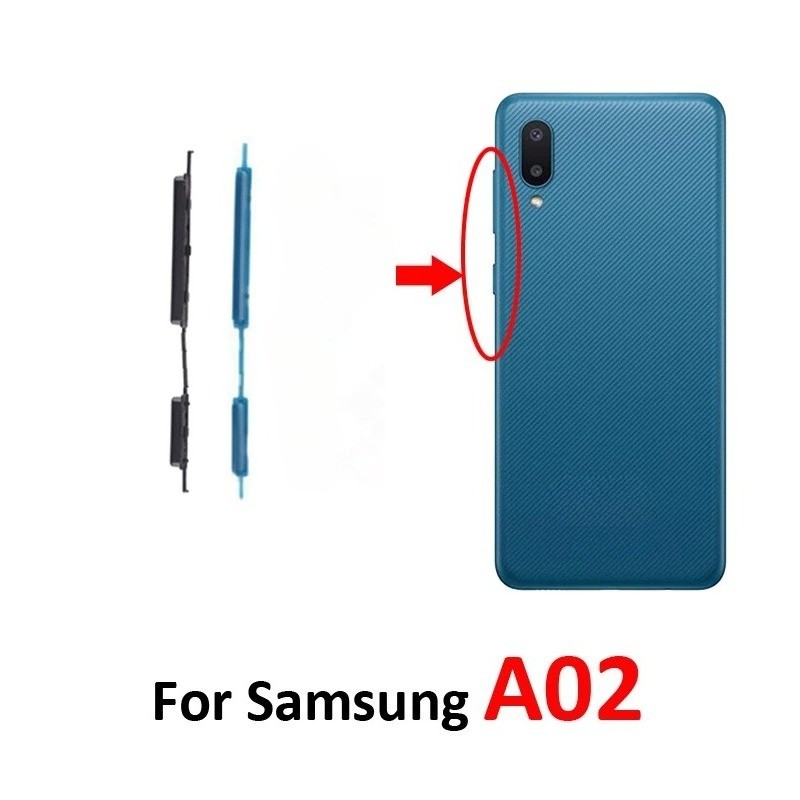 อะไหล่ซ่อมทดแทนสําหรับ Samsung Galaxy A02 A022 ปุ่มปรับระดับเสียงพลังงานระดับพรีเมียมบนกุญแจปิดลง