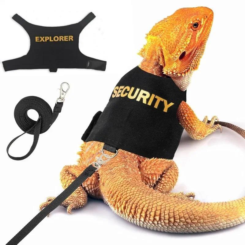 Multi Lizard Leash Harness Soft Padding สัตว์เลื้อยคลานหนัง Dragon Wings Vest Top พร้อมตะขอและห่วงสัตว์เล็กน่ารักเสื้อผ้า