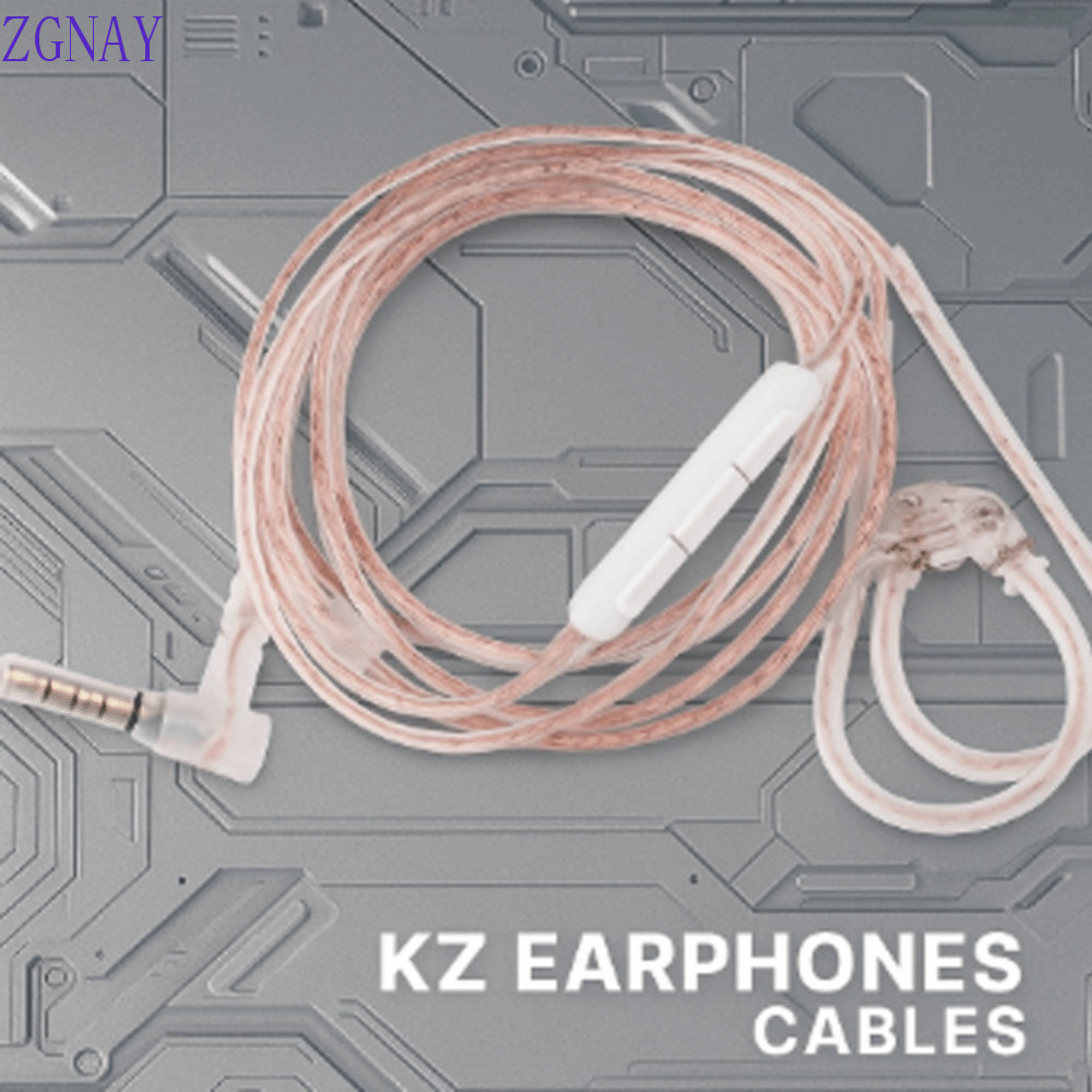 POLOSP KZ สายหูฟัง, 3.5 มม.อัพเกรด KZ หูฟัง, High-Purity 2PIN พร้อมไมโครโฟนสายหูฟังสําหรับ KZ/TRN/CC
