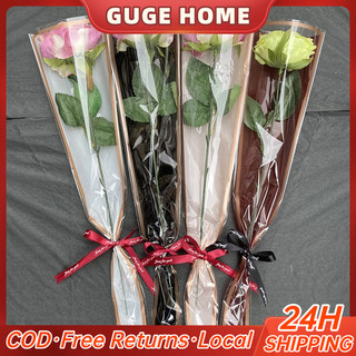 50pcs Single Rose Flower Packaging Bag Transparent Waterproof Flower Floral Wrapper Bouquet Gift Bag
