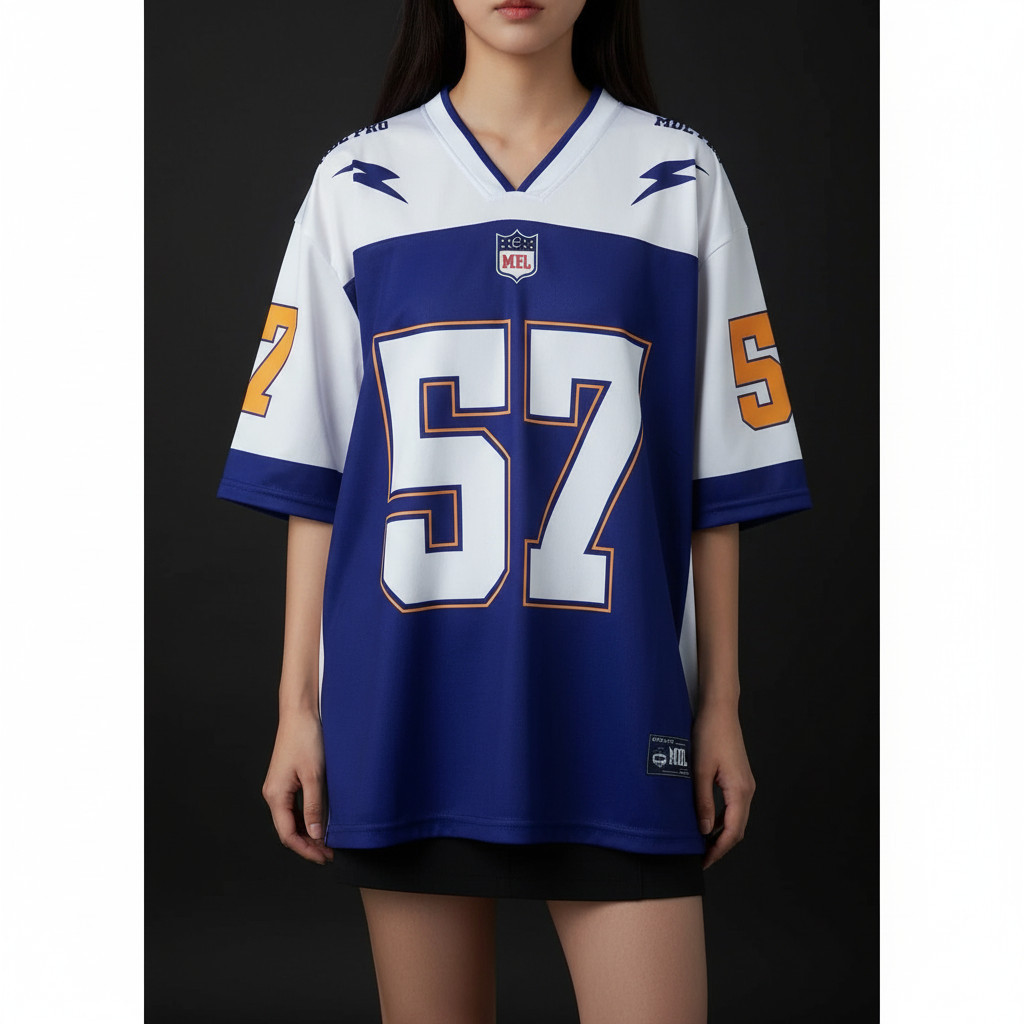 JERSEY 57 VINTAGE RUGBY SOCCER OVERSIZE JUMBO XXL LD120 STREETWEAR แบรนด์ UNISEX