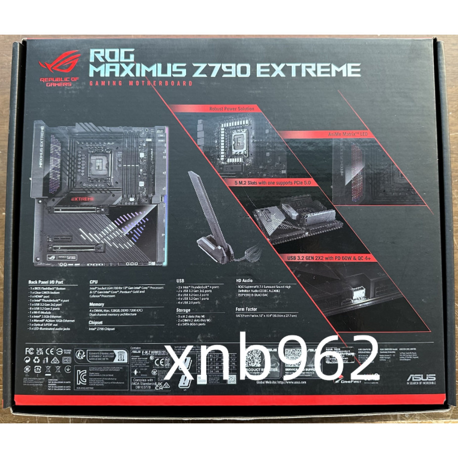 ASUS/ASUS ROG MAXIMUS Z790 EXTREME M15E DDR5 Player Country WIFI เมนบอร์ด