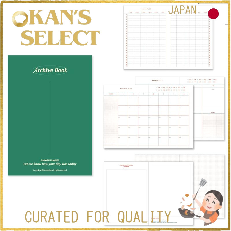 MonoLike B6 Little Doodle 6-Month Diary Planner - Academic Planner, Weekly & Monthly Layout,Direct f