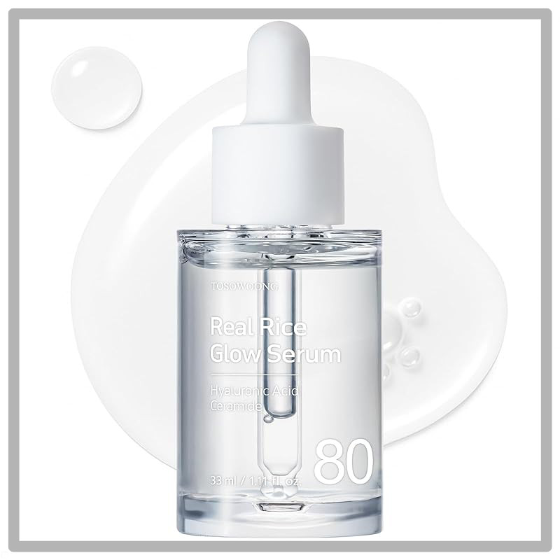 TOSOWOONG Real Rice Glow Serum 33ml Niacinamide Alpha Arbutin Ceramide Glow Moisturizing Hydrating D