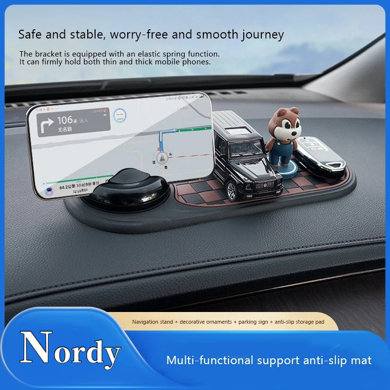 2 in 1 Dashboard Anti SLIP MAT พร้อมที่วางโทรศัพท์หมุนได้ 360 องศาที่วางโทรศัพท์ในรถยนต์แผ่นกันลื่นกาวสําหรับรถยนต์