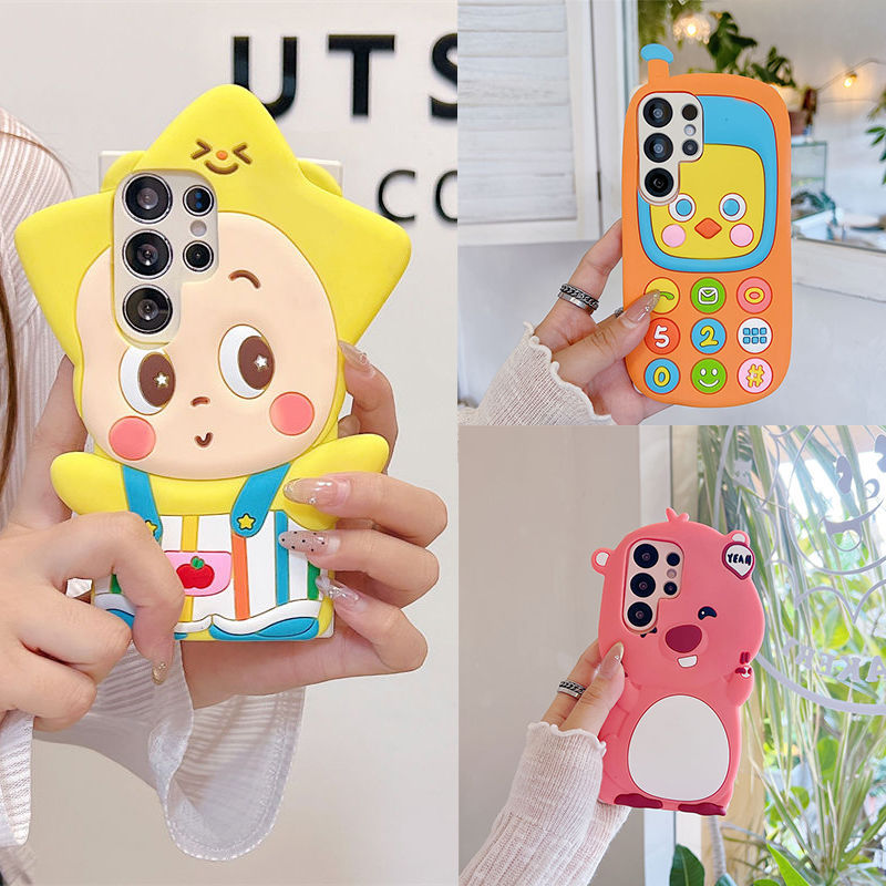 3D กันกระแทก สําหรับ iPhone 16 Pro Max 17 Air 15 14 plus X XS XR 16E 17Air 17Pro 16Pro 15Pro 14Pro เคสมือถือ Soft TPU Case เคสป้องกัน Cute Cartoon Duck Girl Push-phone Star Loopy Cover เคสกันกระแทก เคสซิลิโคน เคสป้องกันสามมิติ