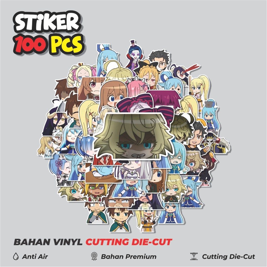 HP 50 ชิ้น ISEKAI QUARTET สติ๊กเกอร์สร้างสรรค์น่ารักตกแต่งสําหรับโน้ตบุ๊ก สเก็ตบอร์ด โทรศัพท์มือถือ