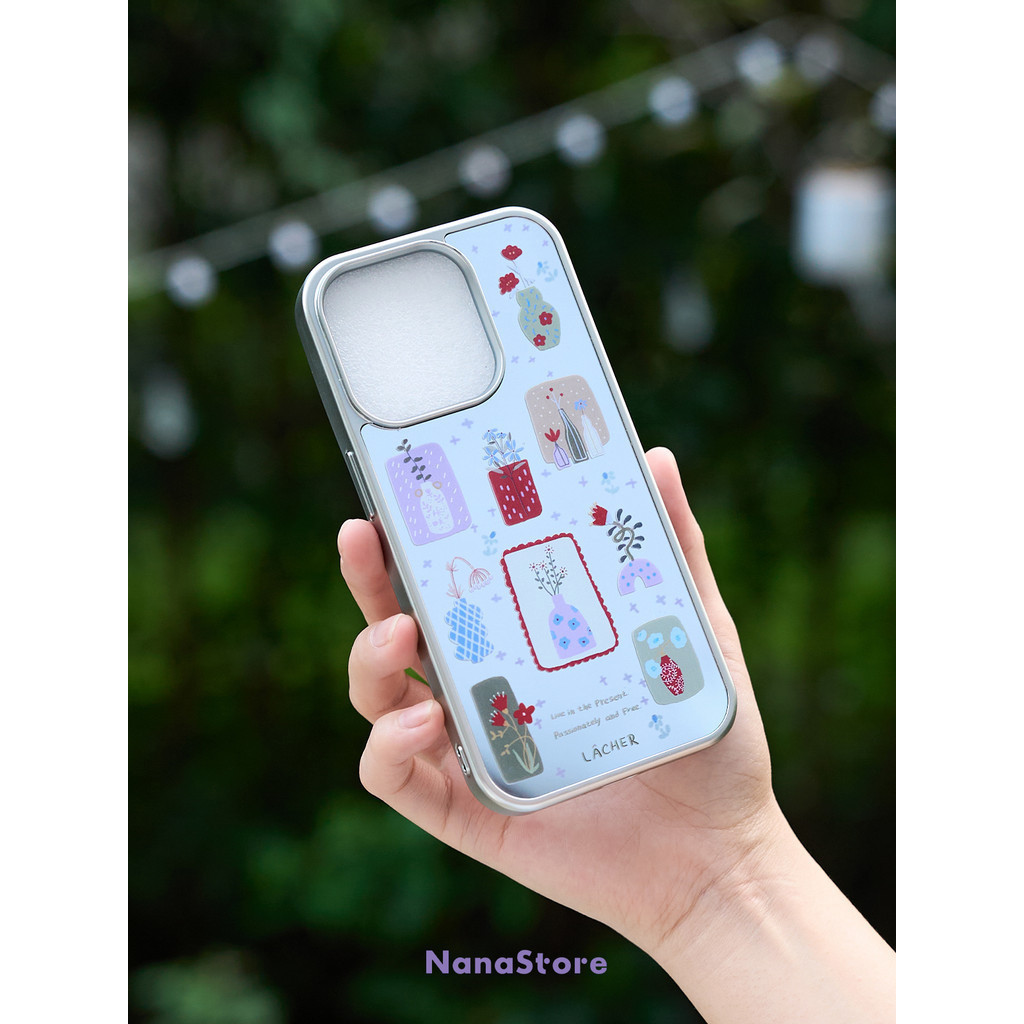 Nameless ดอกไม้ขนาดเล็กศิลปินแจกันแต่งหน้ากระจกเคสโทรศัพท์ Drop-Resistant สําหรับ iPhone 16 Promax 15 Promax 11 12 13 14plus 15plus 16e 16plus 15pro ราคา ถูกที่สุด ดีลบีเคเค แกลเลอรีภาพที่ 5