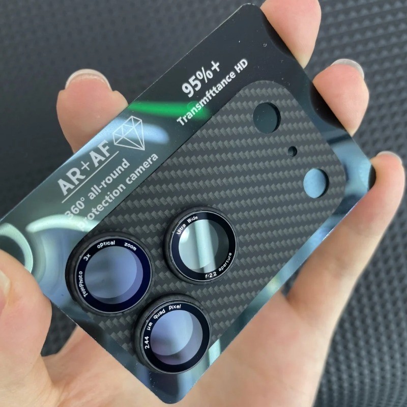 HOCE Kevlar คาร์บอนไฟเบอร์รูปแบบเต็มกล้องเลนส์ Protector ฝาครอบกระจกสําหรับ iPhone 17 Pro Max 17 Air โทรศัพท์เลนส์อุปกรณ์เสริมหมวก
