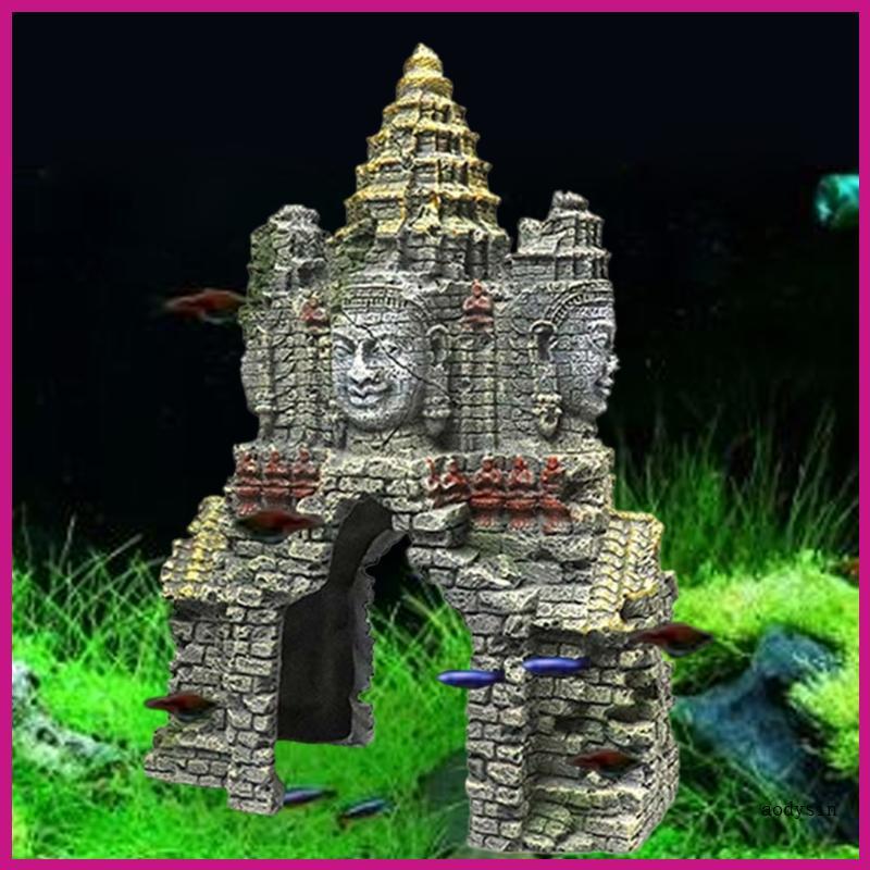(ส่วนลดสูง)aodysin.th เรซิ่นตกแต่งตู้ปลาสําหรับ FishTank Erawan รูปปั้นเครื่องประดับตู้ปลา Rock Cave Hideout สําหรับ