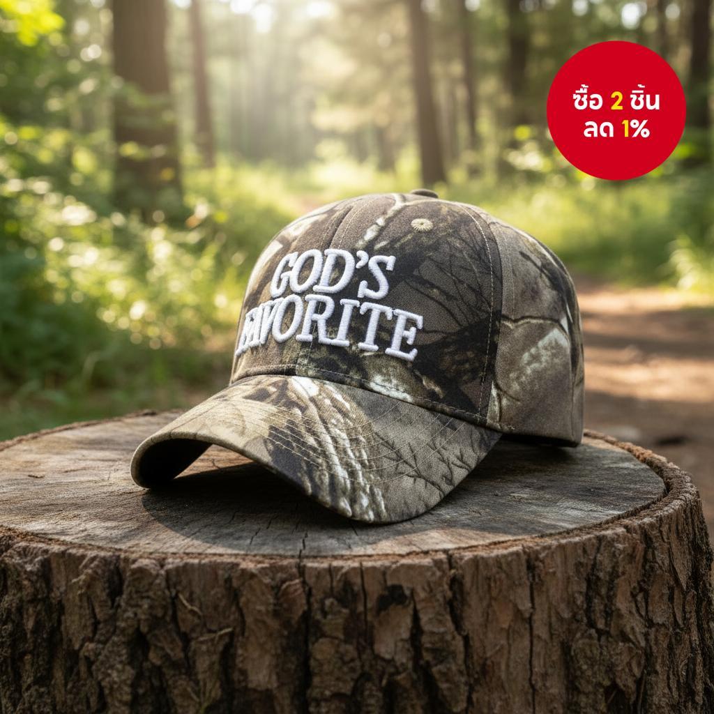 หมวกฮิปฮอปปรับขนาดได้ลายพราง Unisex GOD'S FAVORITE สําหรับใช้กลางแจ้งในฤดูใบไม้ผลิและฤดูใบไม้ร่วง