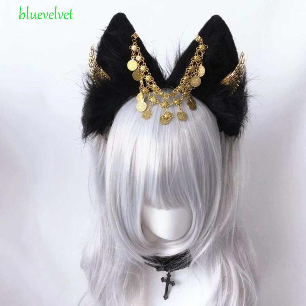 Bluevelvet Hairband สไตล์อียิปต์โกธิก แบบ Golden Wings สำหรับ.Cosplay Anubis