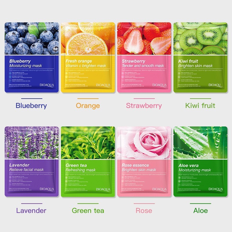ภาษาอังกฤษทั้งหมด BIOAQUA Plant Fruit Facial Mask Hydrating Moisturizing Plant Mask W8M9