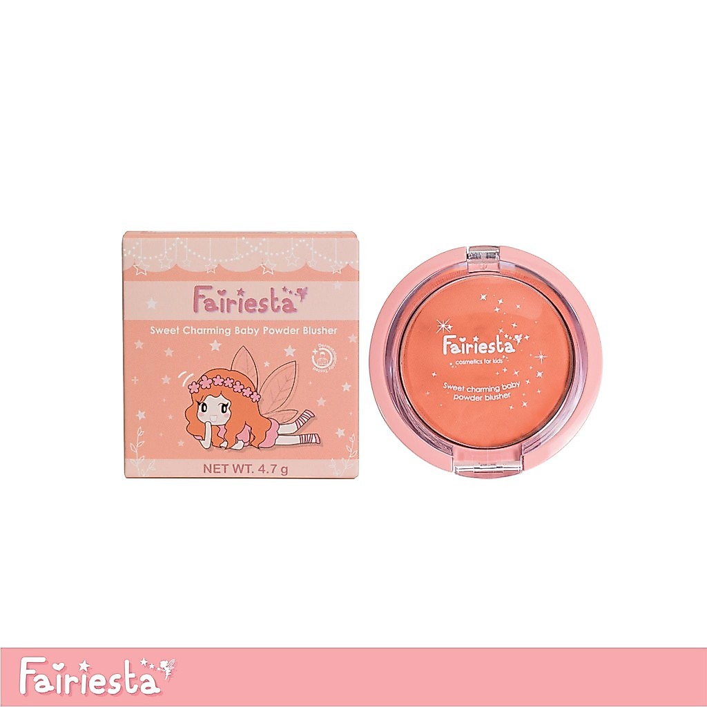 🧡สีส้ม บลัช/ทาตา Fairiesta บลัชออน/อายแชโดว์ ออร์แกนิค สำหรับเด็ก ปัดแก้ม ทาตา สีส้มสดใส