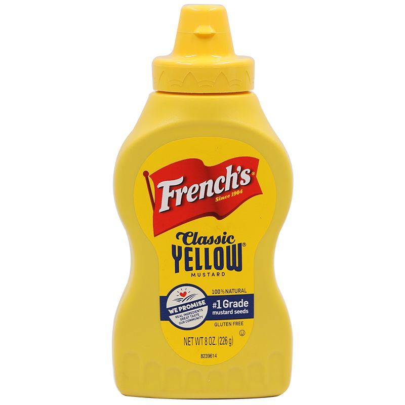 เฟร้นซ์มัสตาร์ด 226กรัม French Mustard 226g. [หมายเลขบาร์โค้ด 0041500007007 ] สินค้าคุณภาพดี คัดสรรอย่างตั้งใจ