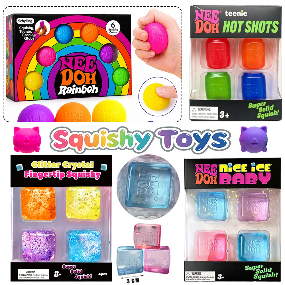 แบบพกพา NeeDoh Mini Cans Squishy ของเล่นนุ่มยืดหยุ่นมือบีบกระเป๋าผ่อนคลายของเล่นสําหรับ Vent ทุกวัน