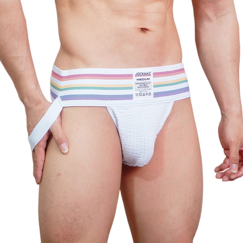JOCKMAIL ผู้ชายยืดตาข่าย Jockstrap เข็มขัดกว้าง 3 นิ้วกีฬายิมออกกําลังกายสนับสนุนชุดชั้นใน