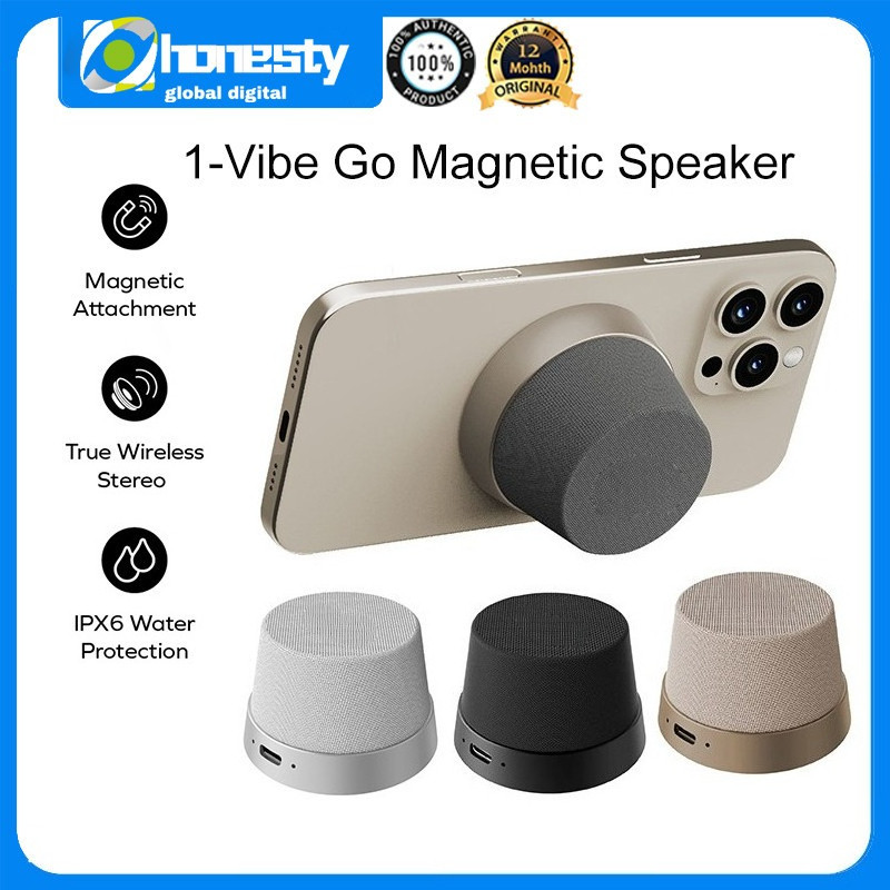 MOMA X 2 in 1 Mini Speaker 1-Vibe Go Magnetic Portable Wireless Speaker Phone Stand IPX6 กันน้ํา Protection Long Play Time