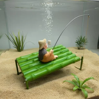 ของตกแต่งตู้ปลา โมเดลเรือตกปลา ชาวประมง นักดำน้ำ ฟิกเกอร์ PVC แต่งอควาเรียม บ่อปลา สวนถาด